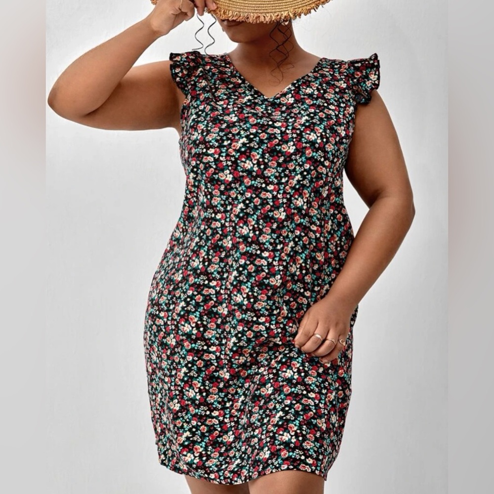 SHEIN | Frenchy Ditsy Floral Cap Sleeve Tie Back Dress | Size 12 | BRAND NEW